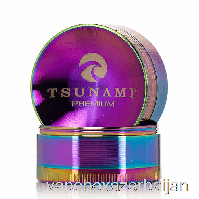 Vape Box Azerbaijan Tsunami 1.9inch 4-Piece Sunken Top Grinder Rainbow (50mm)